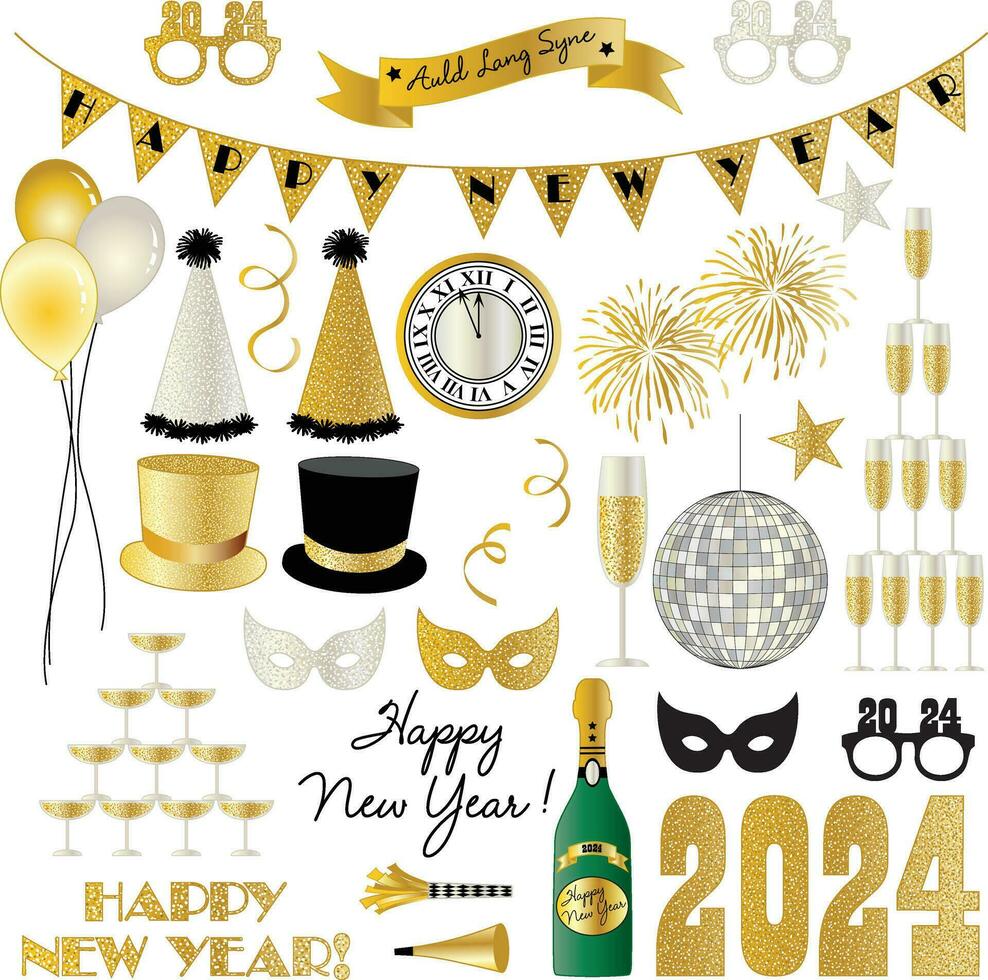 New Years Eve 2024 Vector Illustrations