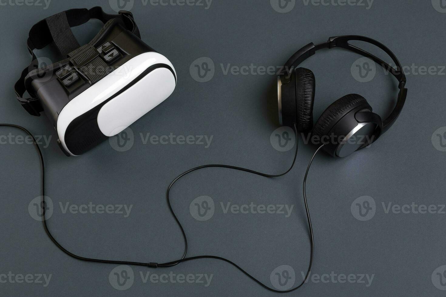 Virtual reality headset. Top view photo