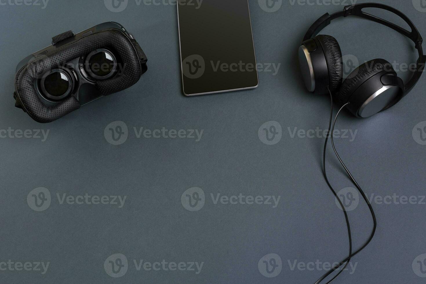 Virtual reality headset. Top view photo