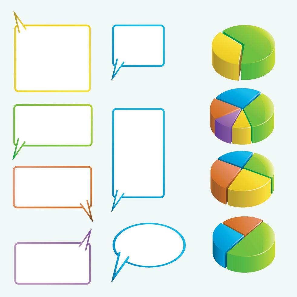 set with labels to diagram vector