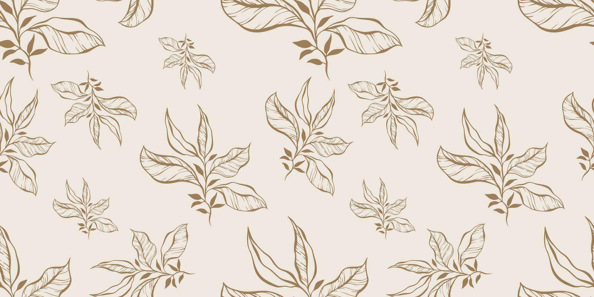 Seamless pattern with hand drawn leaves and branches. Perfect for wallpaper, wrapping paper, web sites, background, social media, blog, presentation and greeting cards. vector