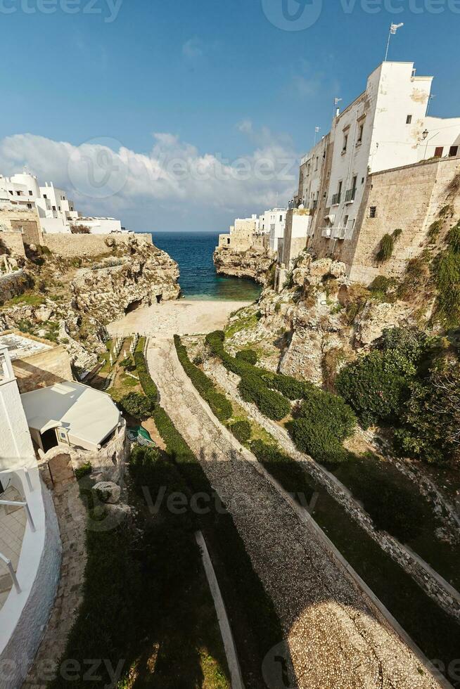 Beautiful scenery of Polignano a Mare, town in the province of Bari, Puglia. photo