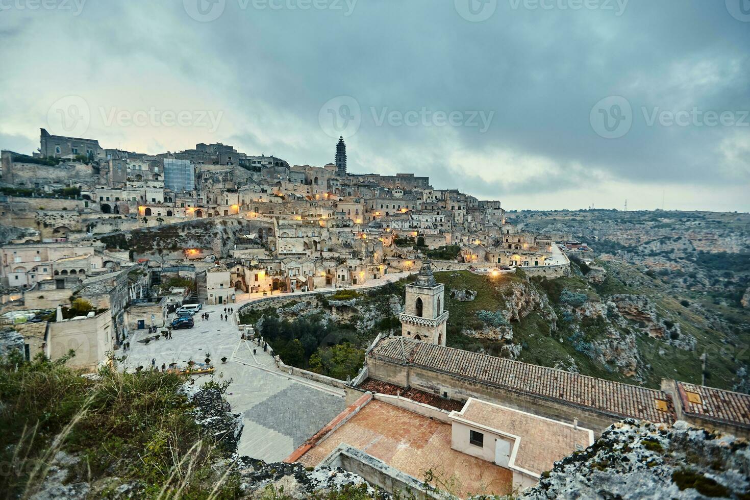 asombroso ver de el antiguo pueblo de matera, del Sur Italia. foto