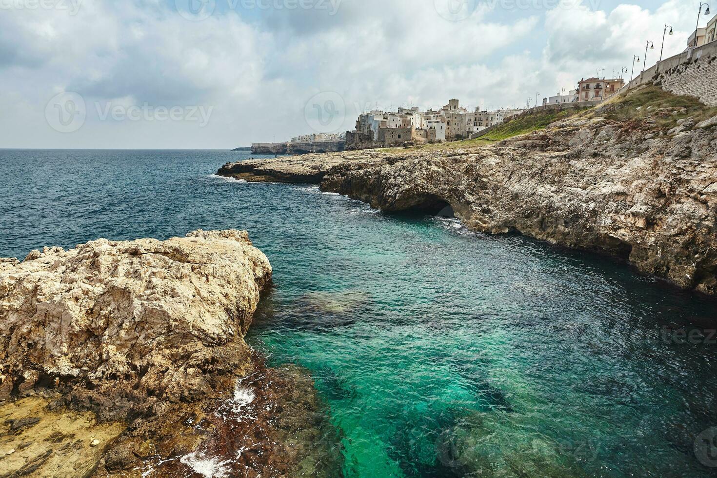 Beautiful scenery of Polignano a Mare, town in the province of Bari, Puglia. photo