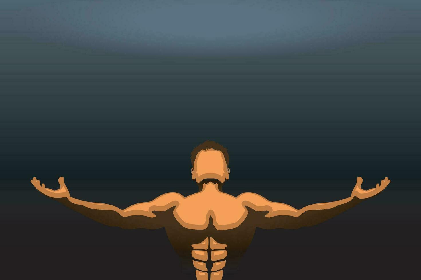 man athlete front view vector