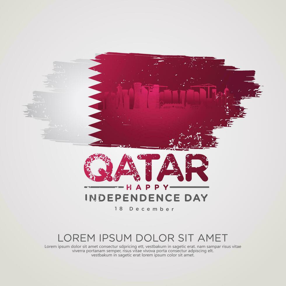 Qatar independence day greeting card vector