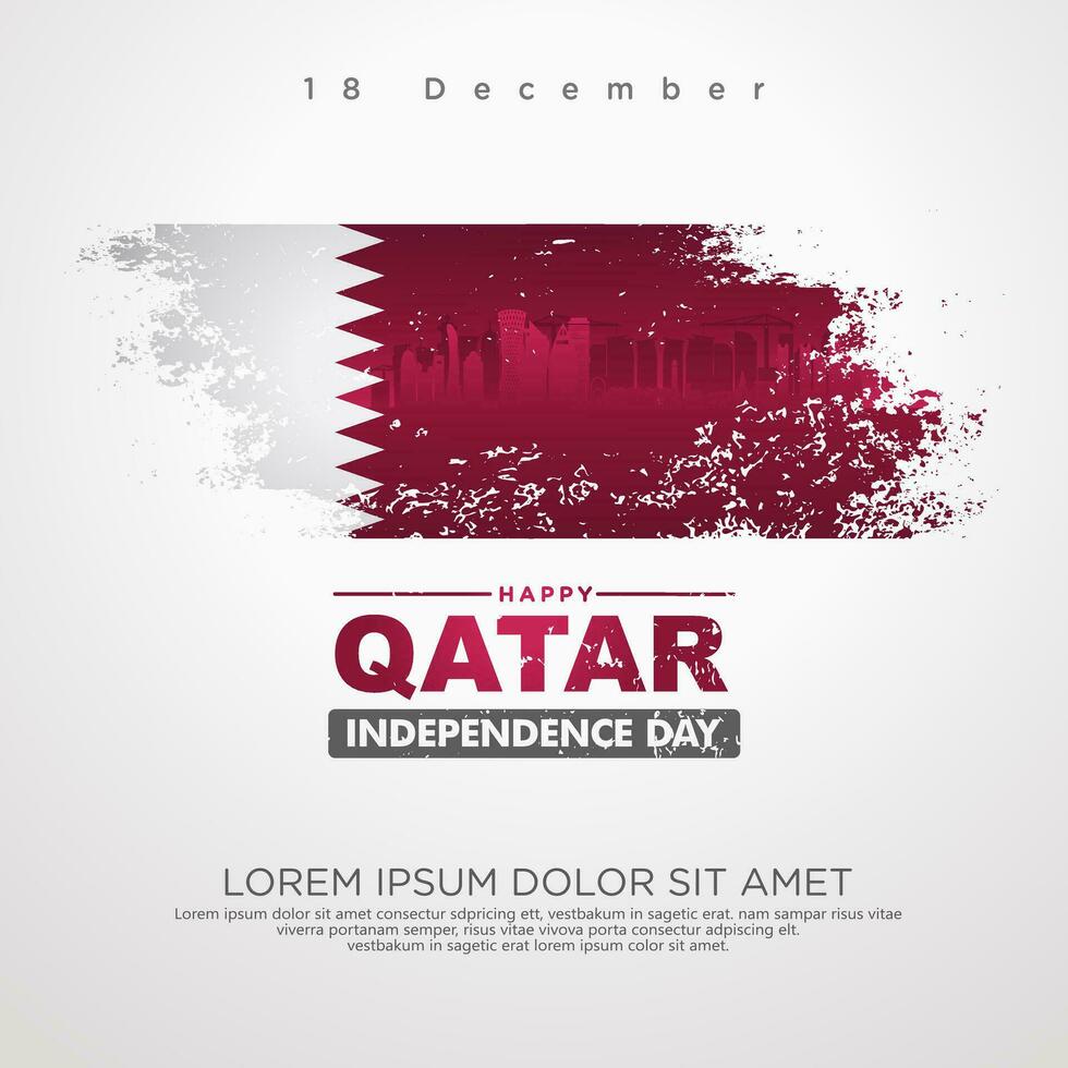 Qatar independence day greeting card vector