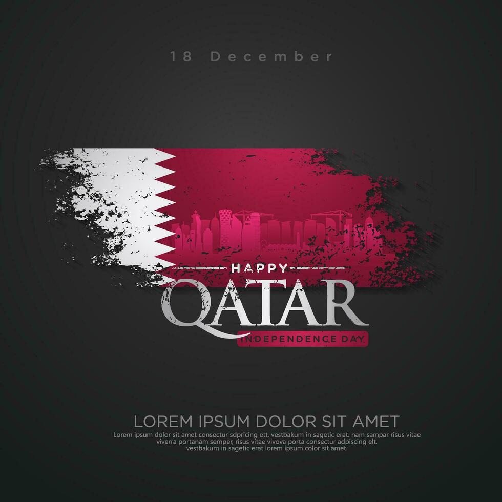 Qatar independence day greeting card vector