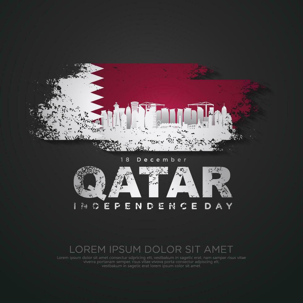 Qatar independence day greeting card vector