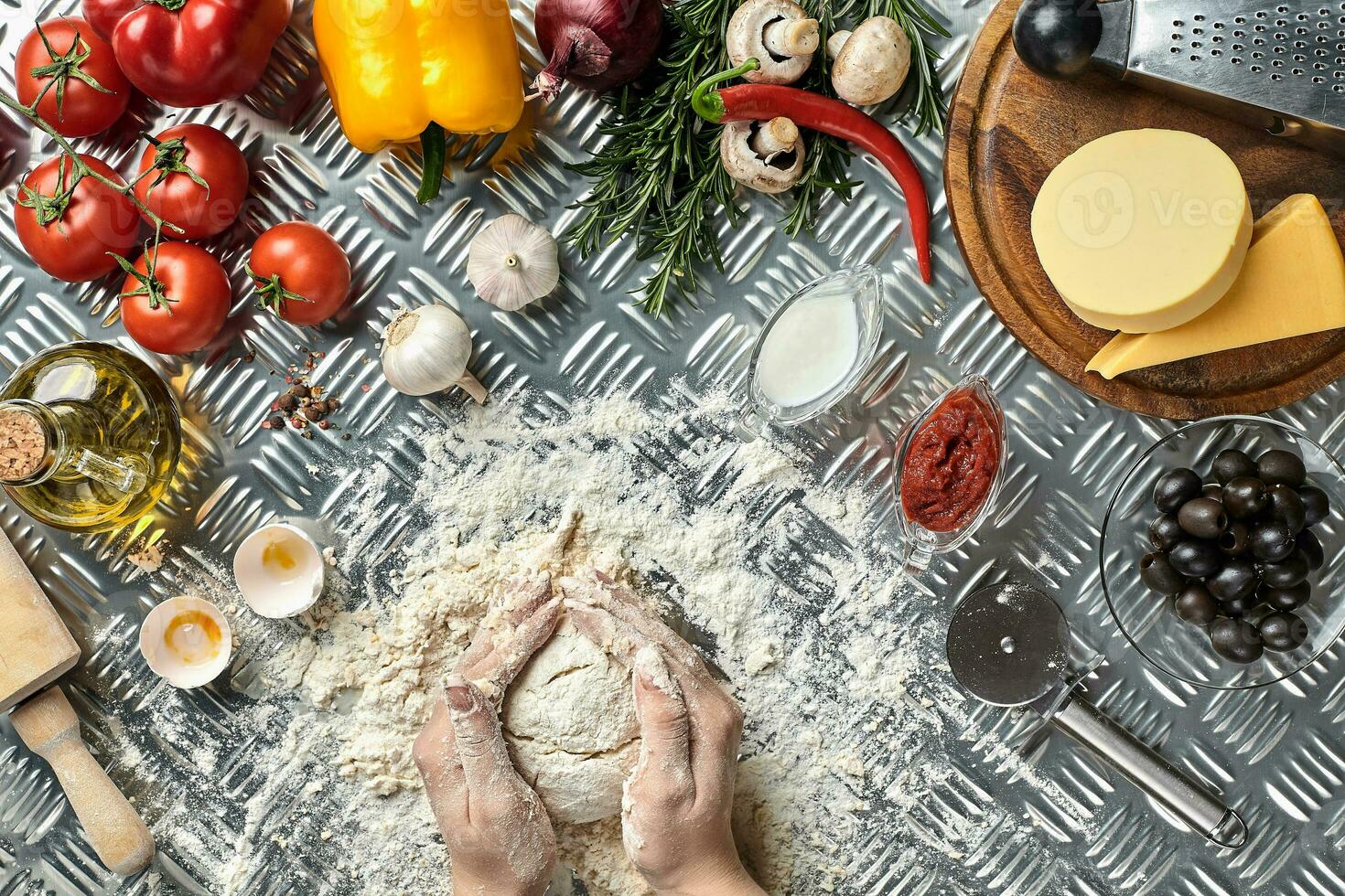 Young woman cooking in kitchen, closeup photo