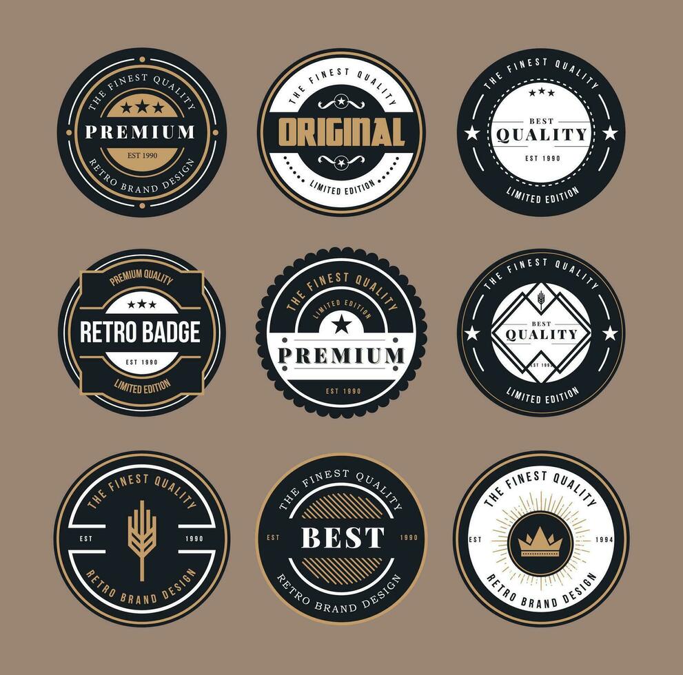 badges templates collection elegant black white shape vector