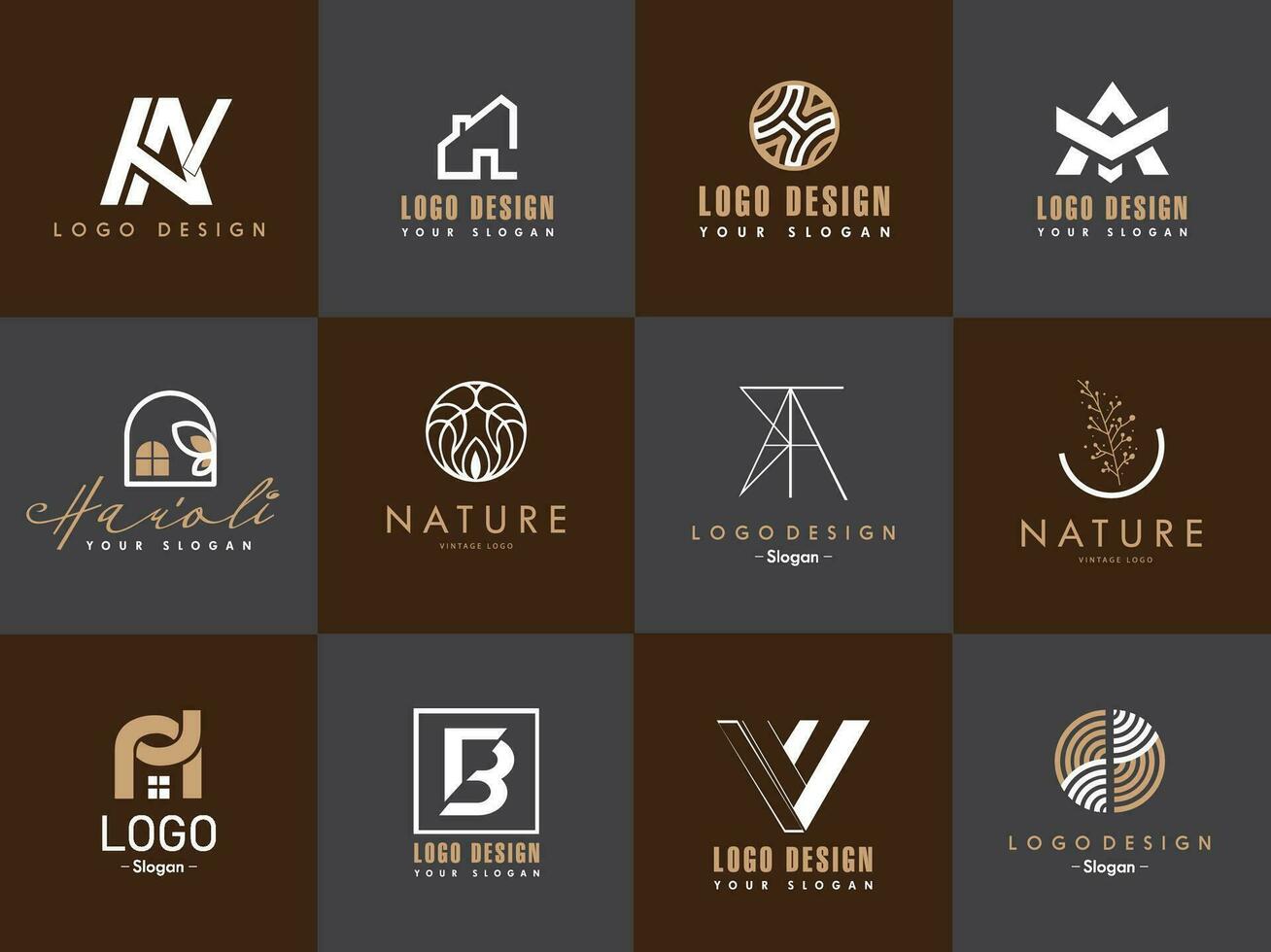 logo templates collection flat shape vector