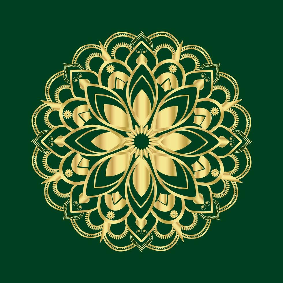 Luxury mandala with golden pattern and geometric shape arabic else any festival style print ready. vector