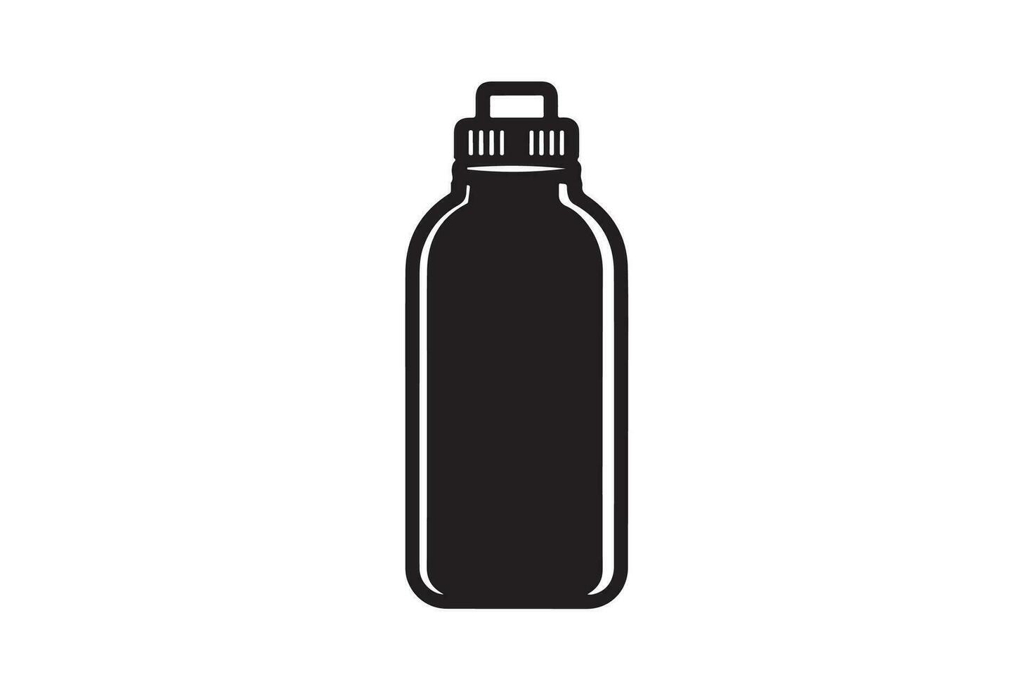 Water bottle silhouette black color in white background vector