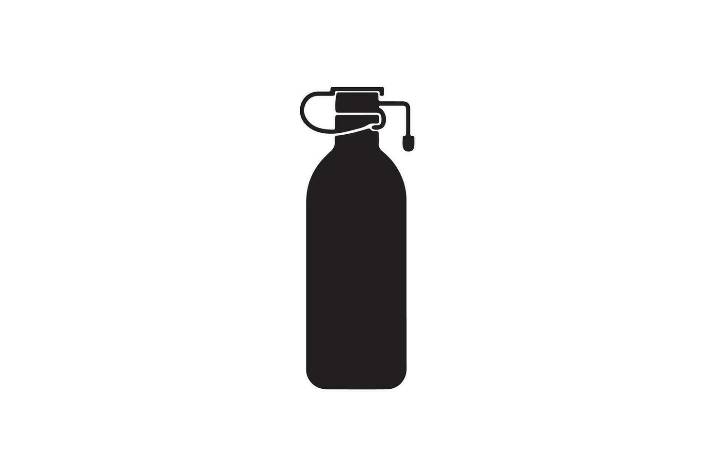 Water bottle silhouette black color in white background vector
