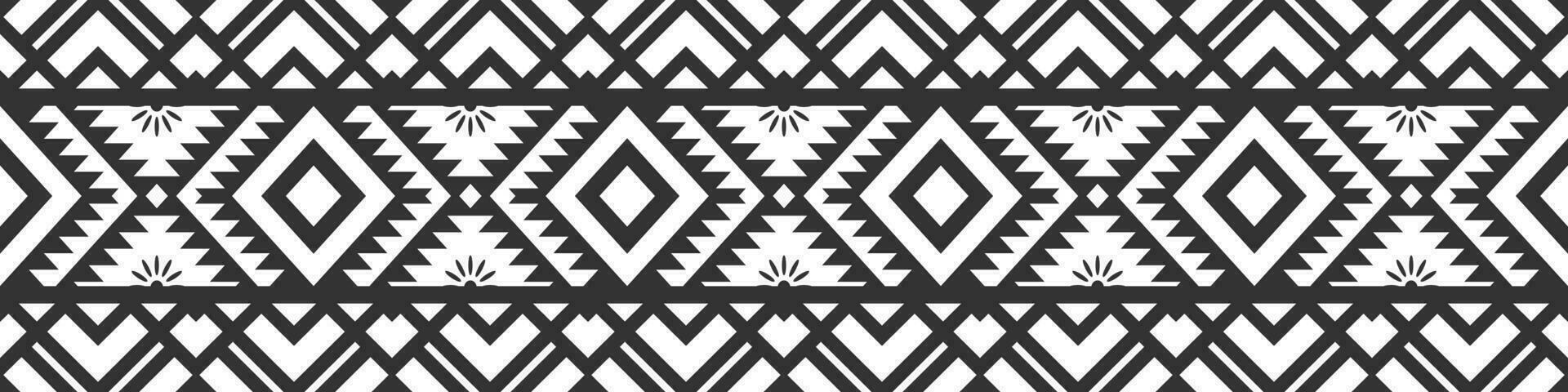 azteca tribu. negro línea tatuaje sin costura geométrico modelo. étnico antecedentes. vector