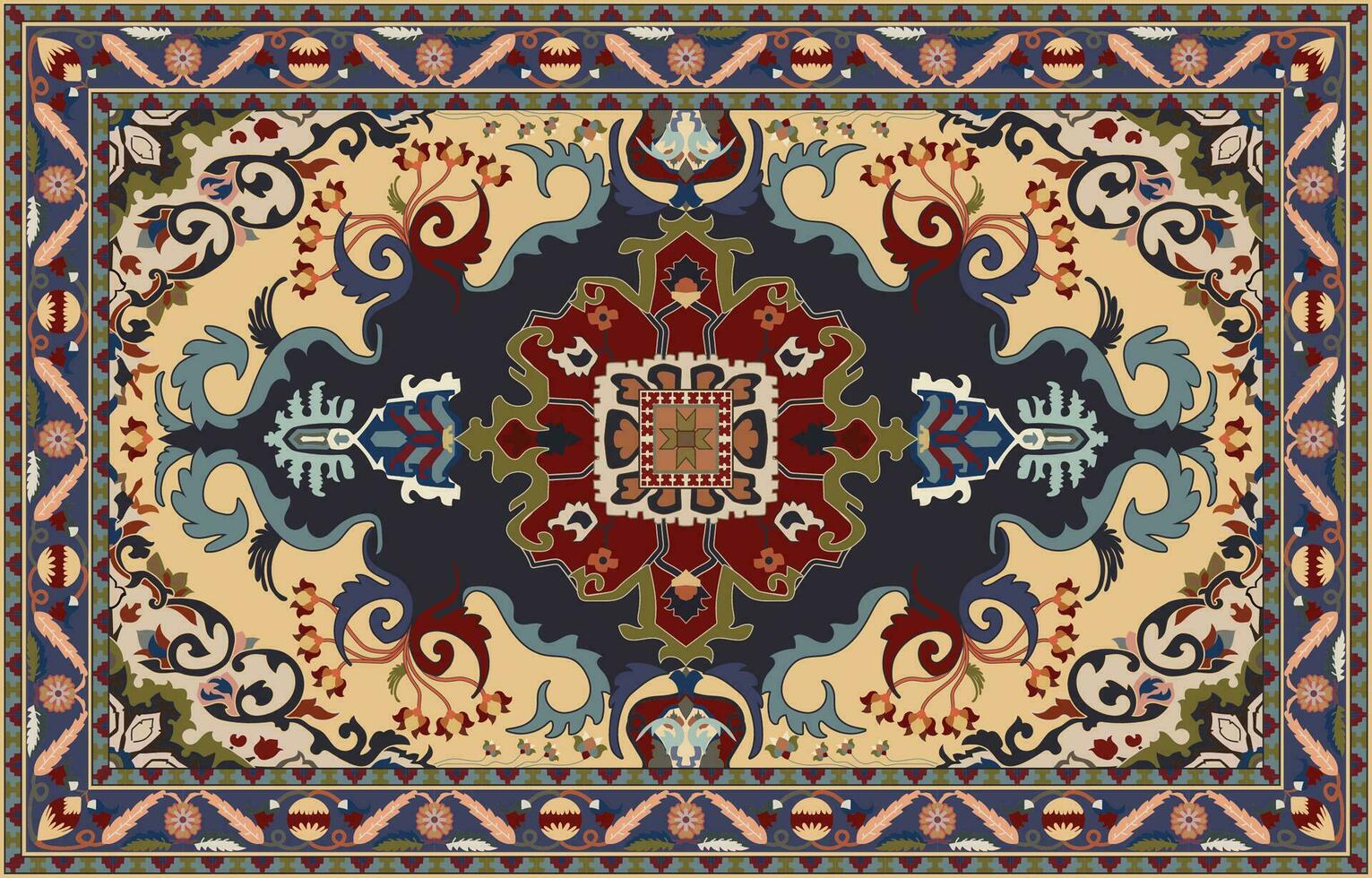 tribal vector ornamento. sin costura africano modelo. étnico alfombra con galones azteca estilo. geométrico mosaico en el teja, mayólica antiguo interior. moderno alfombra. geo impresión en textil.ikat modelo