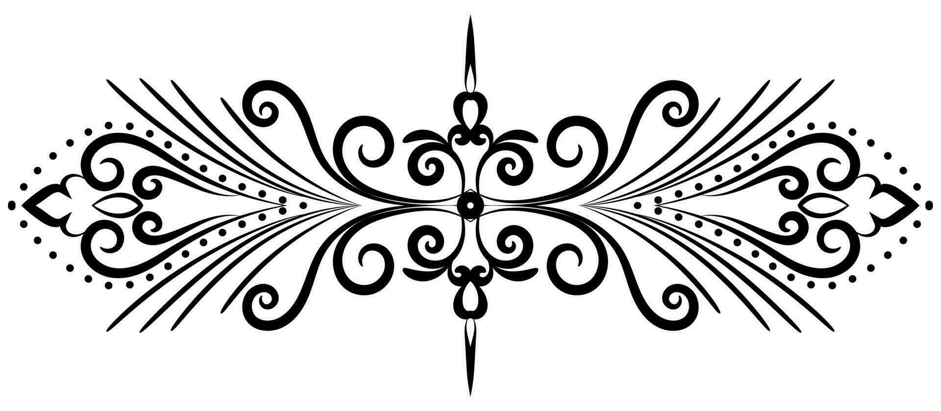 Flower border decorative design element Wedding banners, frames, labels, black lines on white. vector