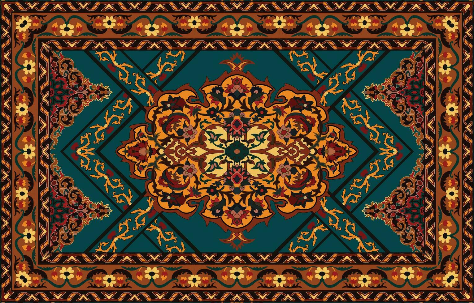 part of the old Persian red carpet texture Abstract ornaments, carpets vector