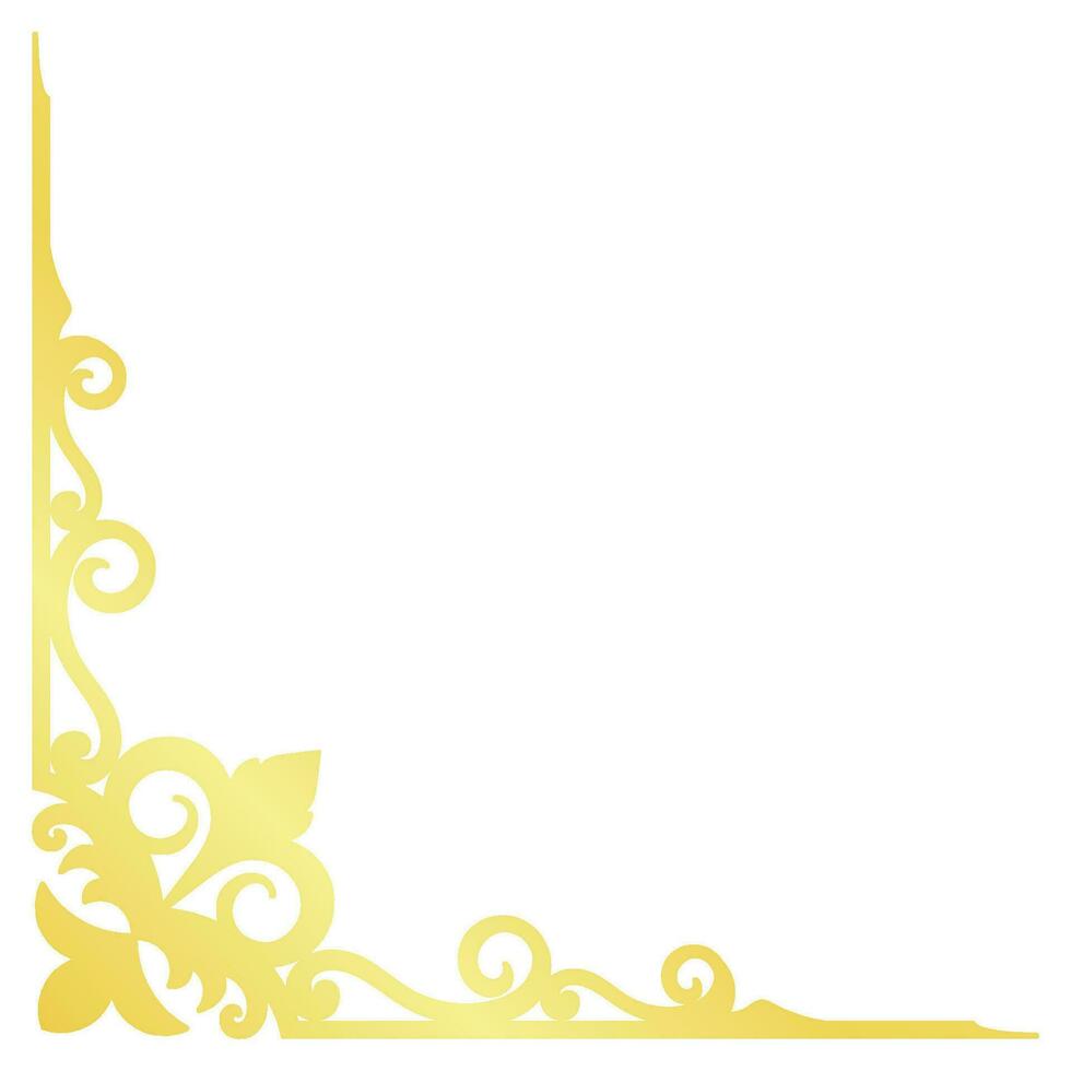 Golden Thai pattern corners decorate the corner edges. vector