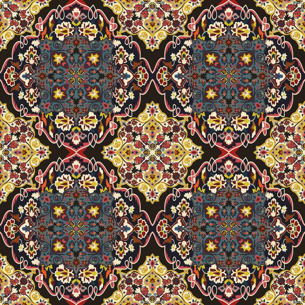 navajo patrón.persian alfombra.azteca tribal.sin costuras geométrico modelo. indígena étnico alfombra. etnicidad rojo alfombra, el historia de el fuego guerra. vector