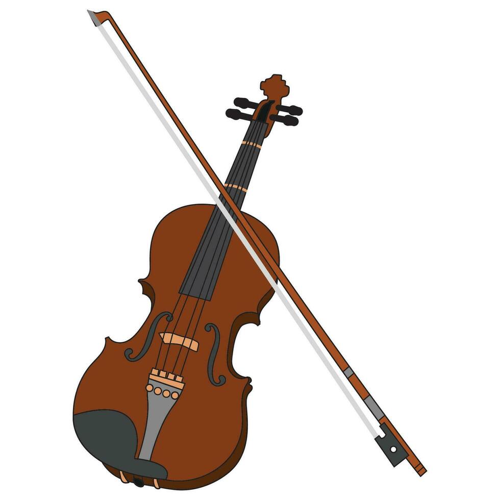 violín. vector ilustración de un violín aislado en blanco. línea dibujo