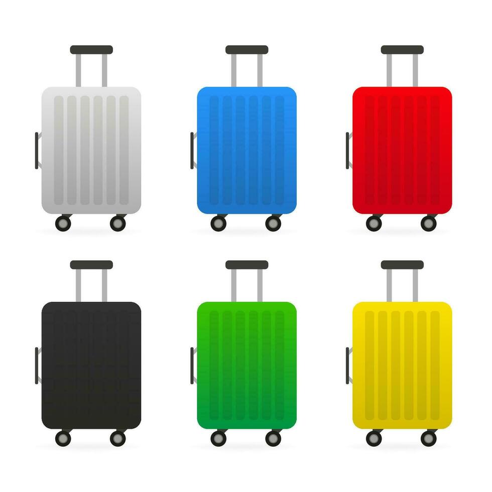 Set Plastic travel bag vector illustration