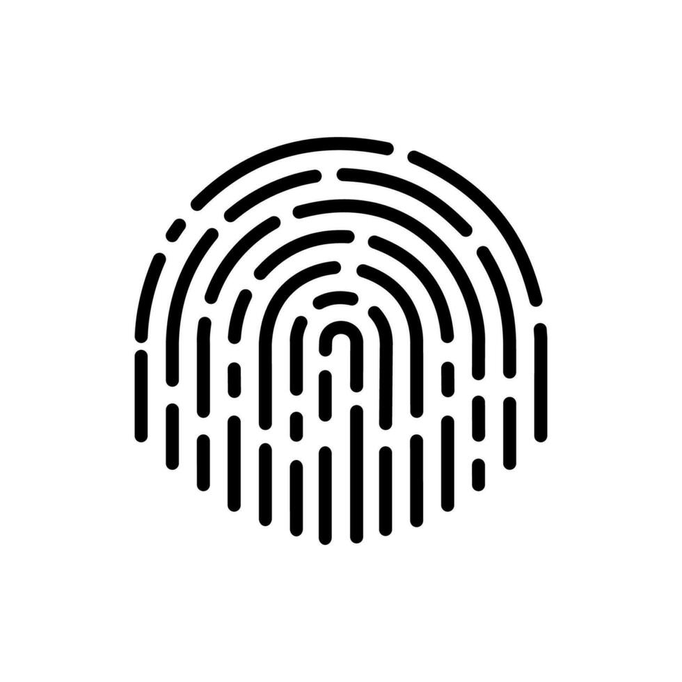 ID app icon. Fingerprint vector illustration in a flat style.