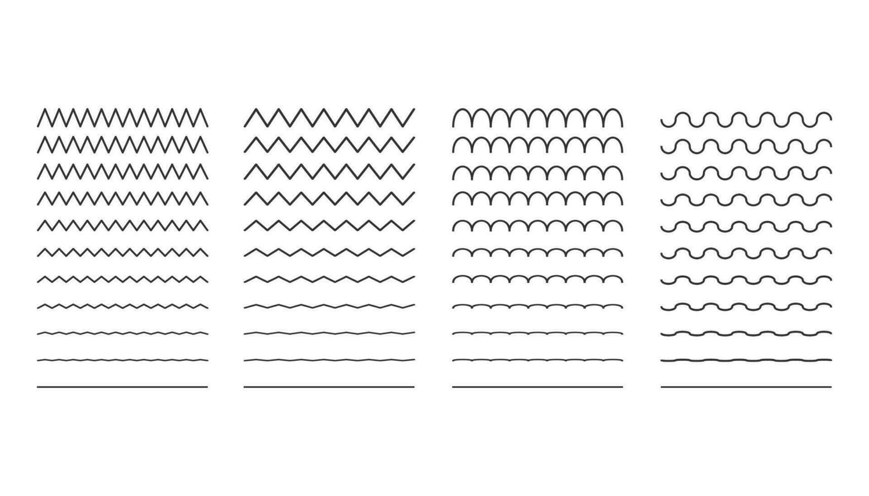 collection of different thin line wave. Vector illustration.