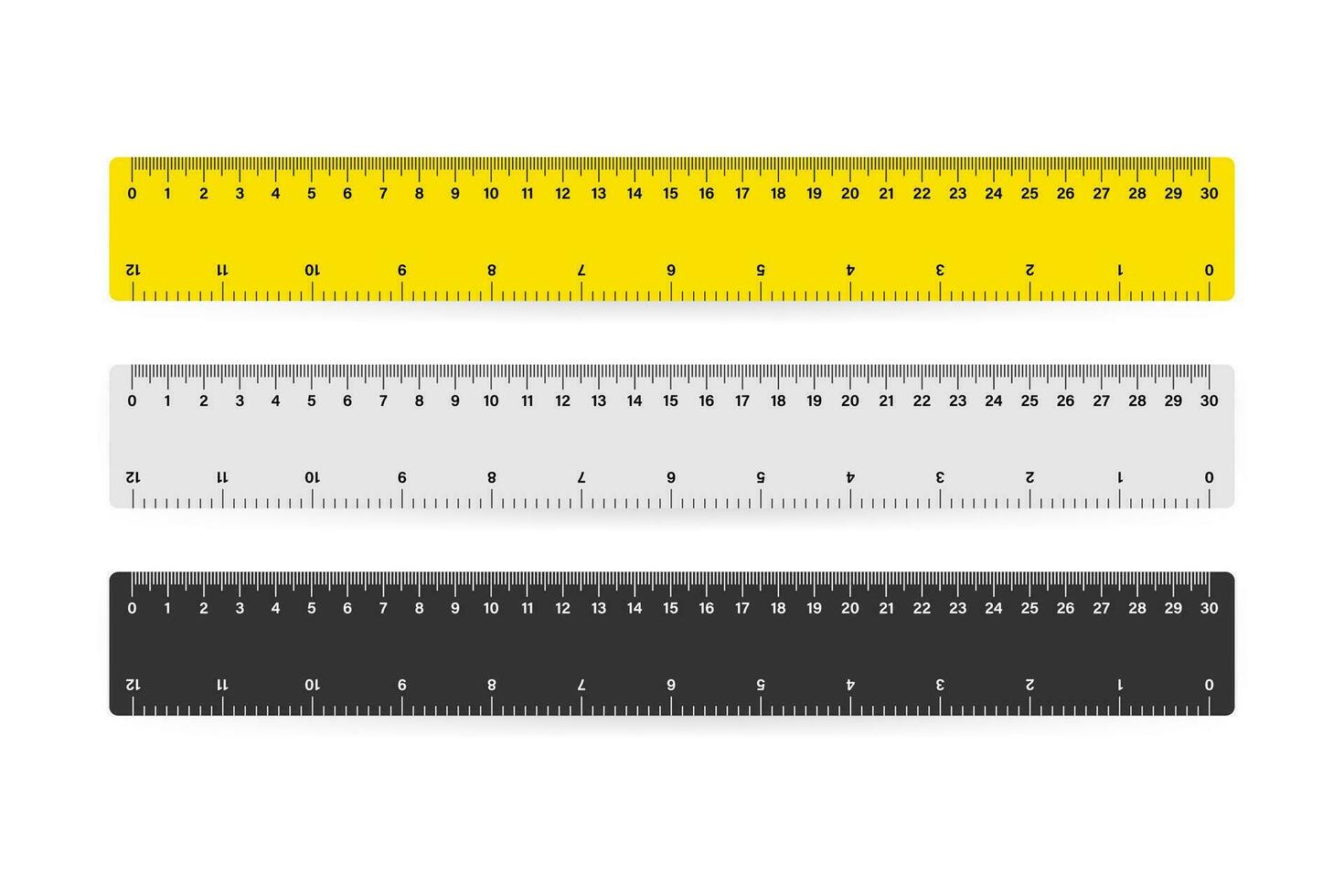 Set Of Wooden Rulers 15 20 And 30 Centimeters With Shadows Isolated On  White Measuring Tool School Supplies Stock Illustration - Download Image  Now - iStock