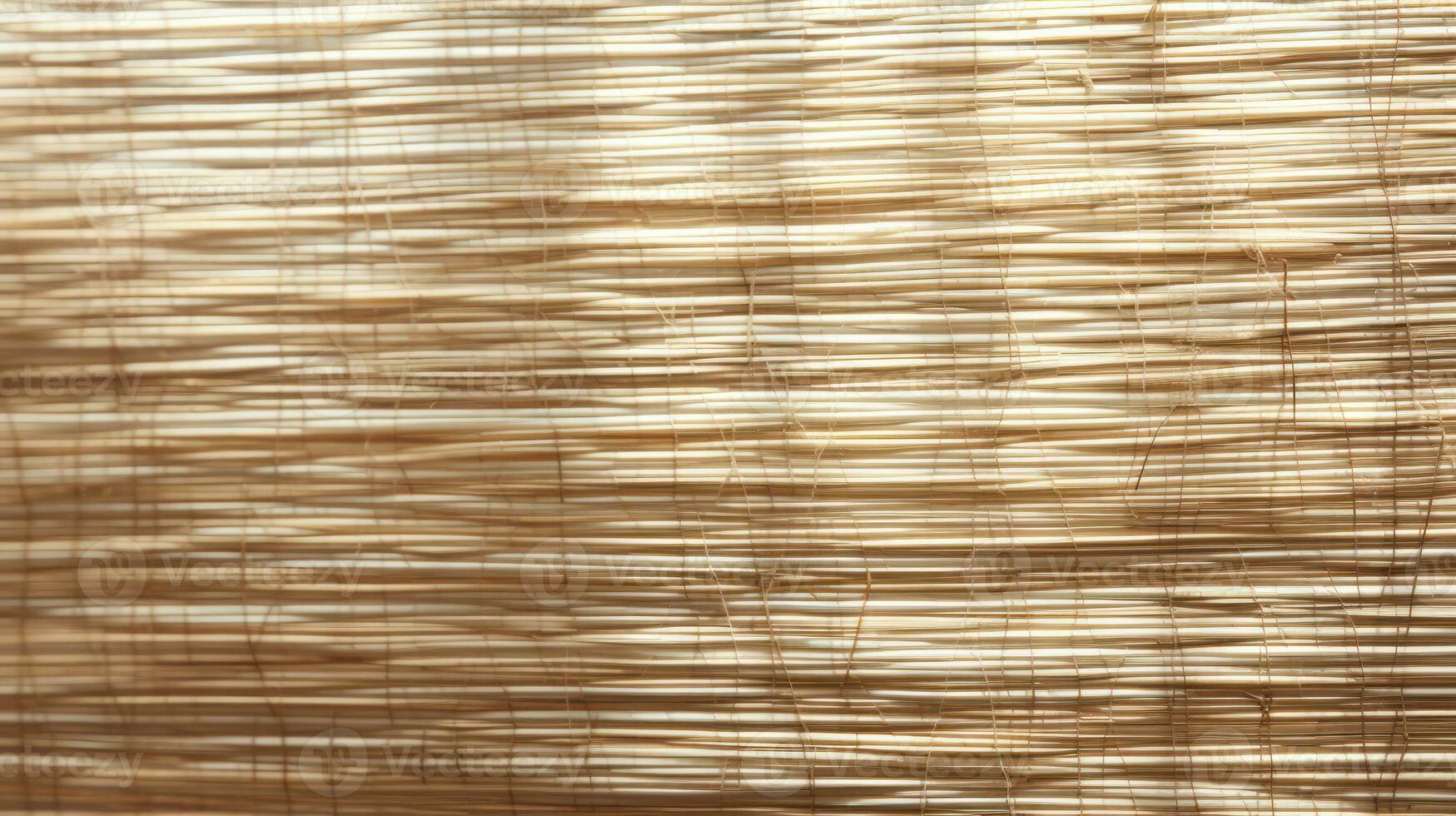 abstract background of bamboo weave, closeup of wicker texture Generative AI photo