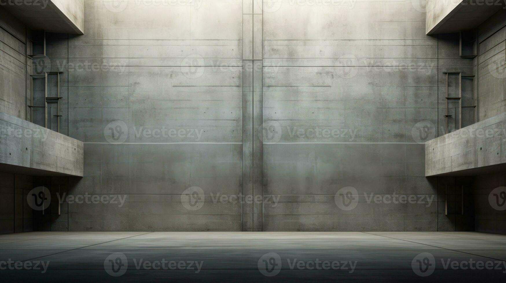 Concrete wall and floor as abstract background. 3D Rendering Generative AI photo