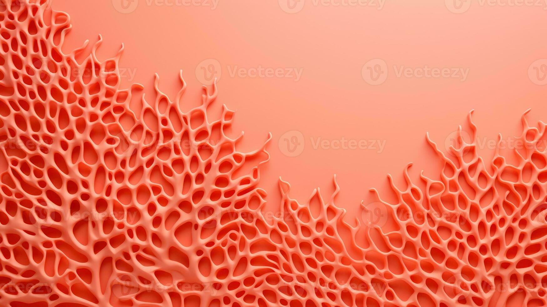 Abstract background with red corals. 3d rendering, 3d illustration. Generative AI photo