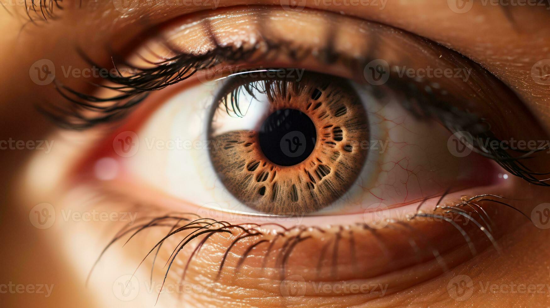 Close-up of human eye. Macro shot. 3D rendering Generative AI photo