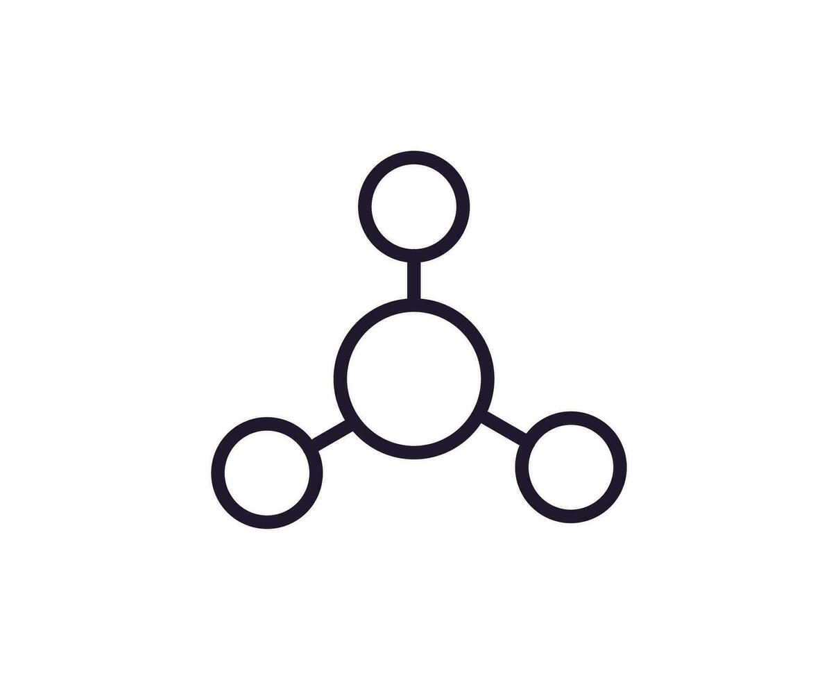 Atom line icon on white background vector