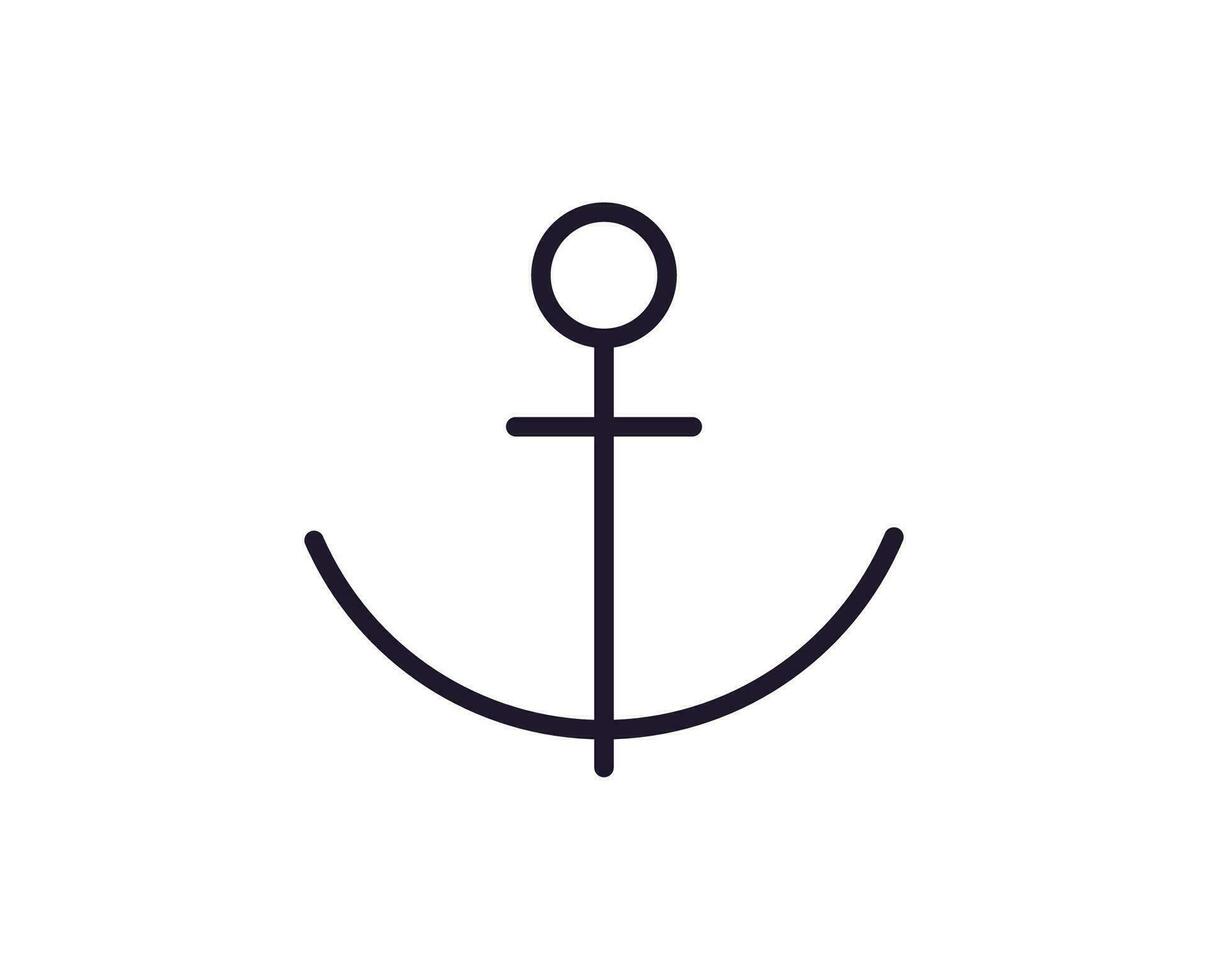 Anchor line icon on white background vector