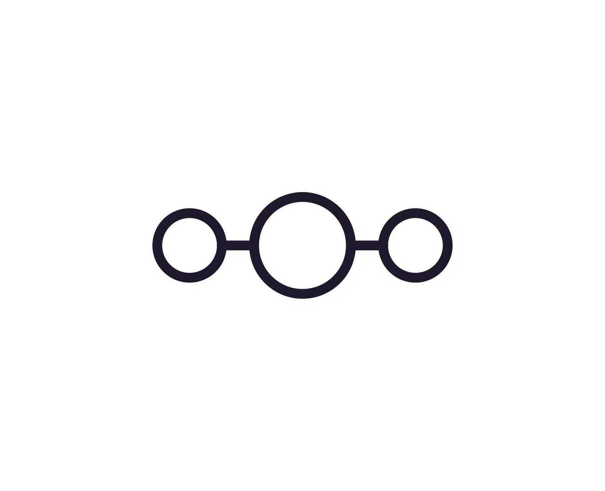 Atom line icon on white background vector