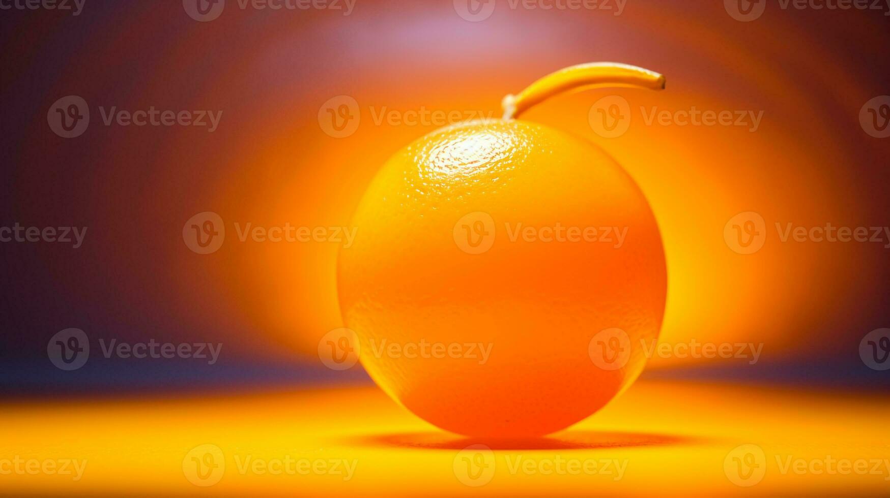 foto de naranja china Fruta medio en contra un vistoso resumen antecedentes. generativo ai