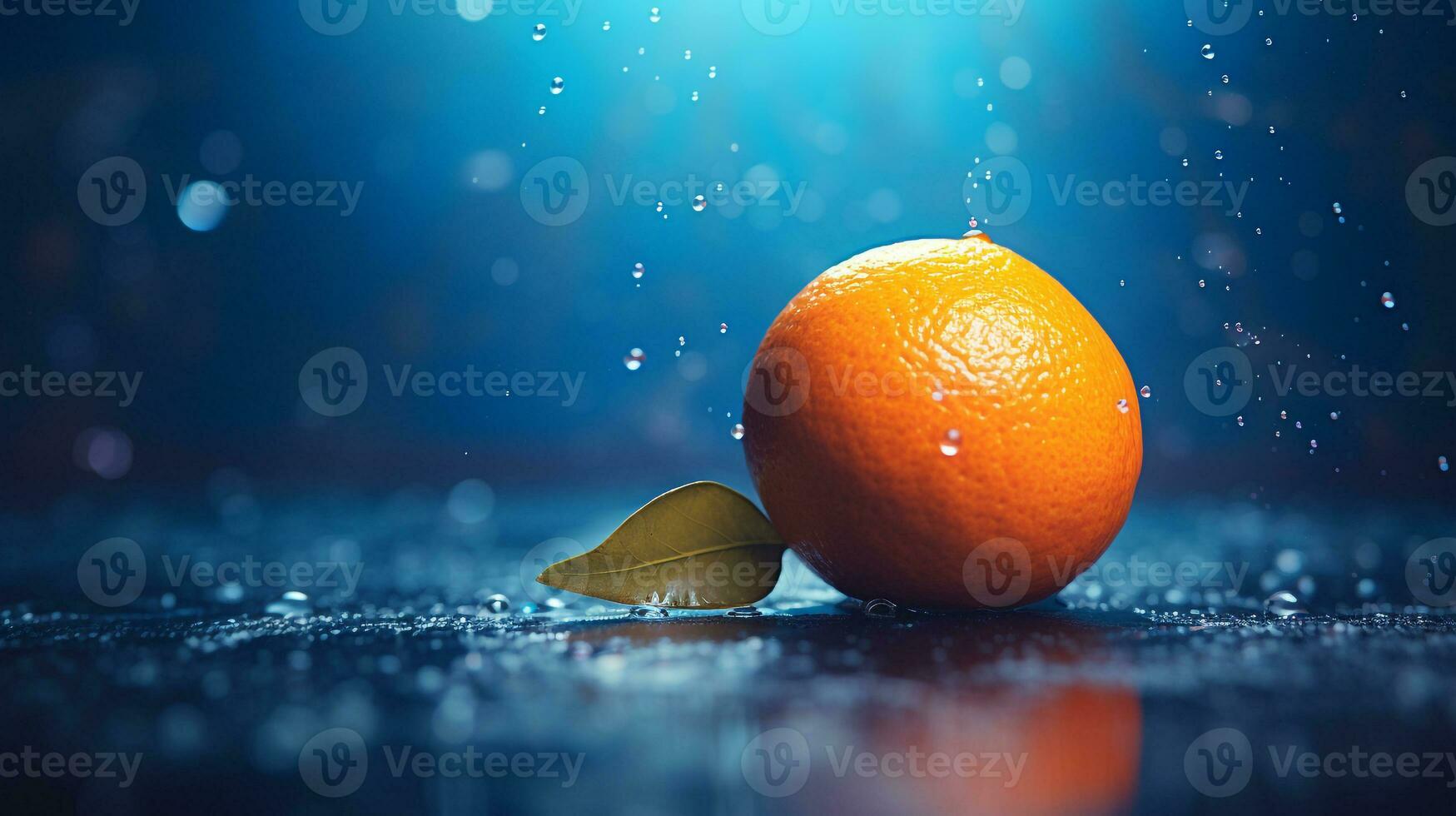 foto de clementina Fruta medio en contra un vistoso resumen antecedentes. generativo ai