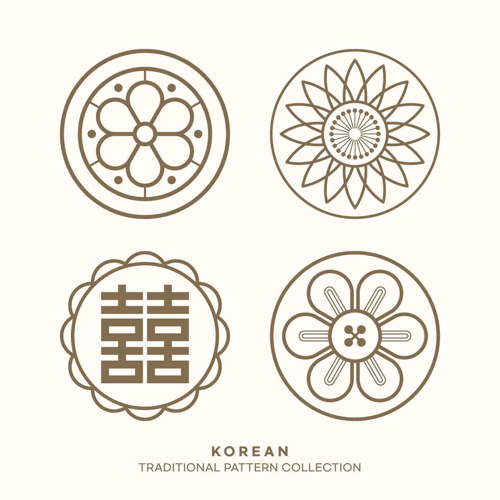 Vector korean traditional pattern design elements