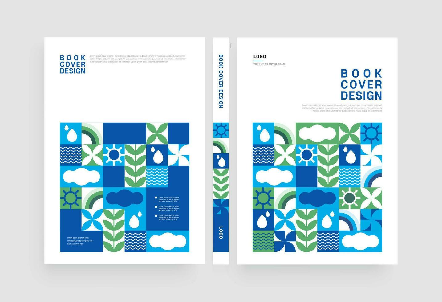 Cover design made of geometric patterns vector