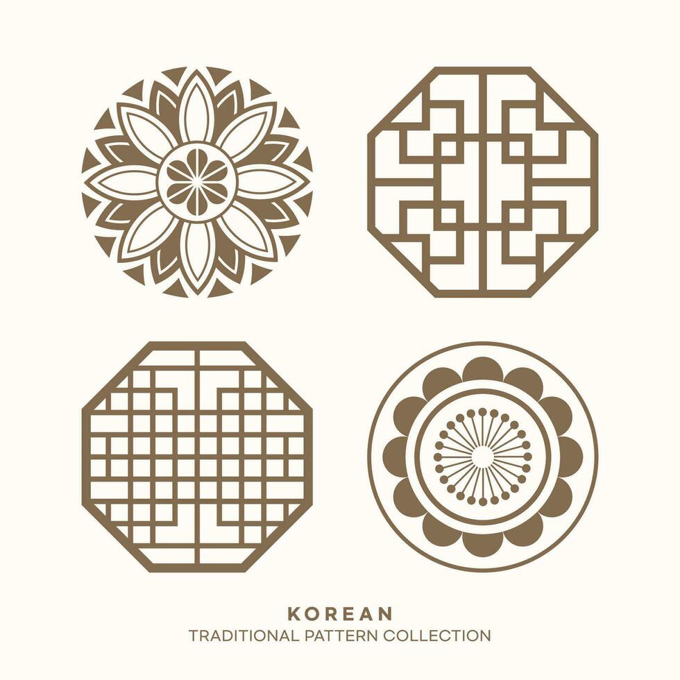 Vector korean traditional pattern design elements