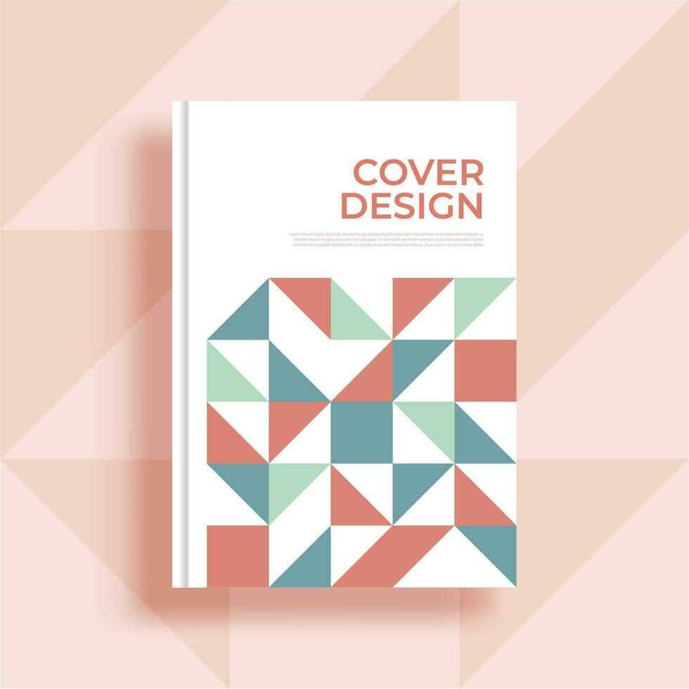Cover design with geometric patterns vector