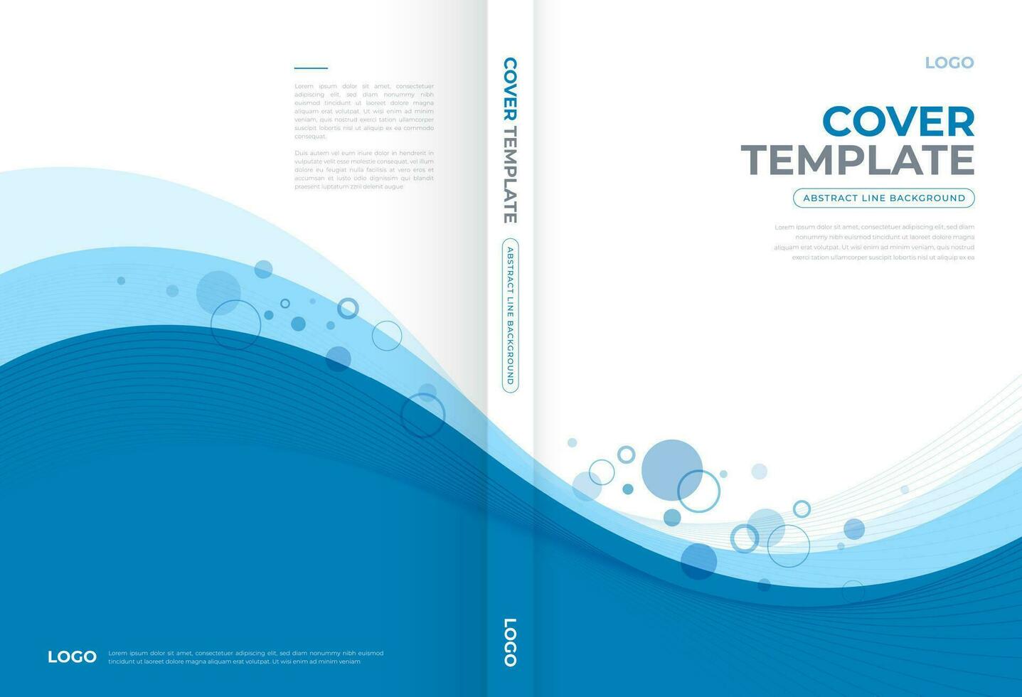 wave background book cover template vector
