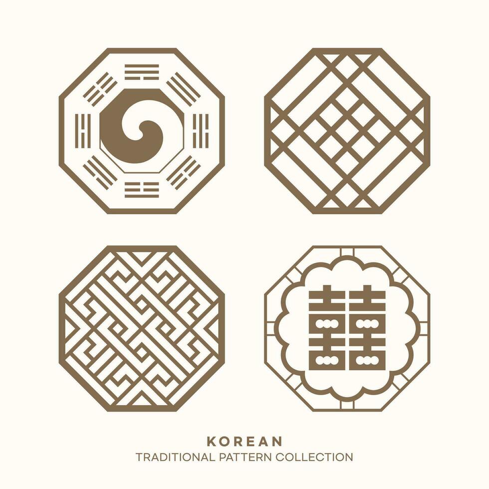 Vector korean traditional pattern design elements