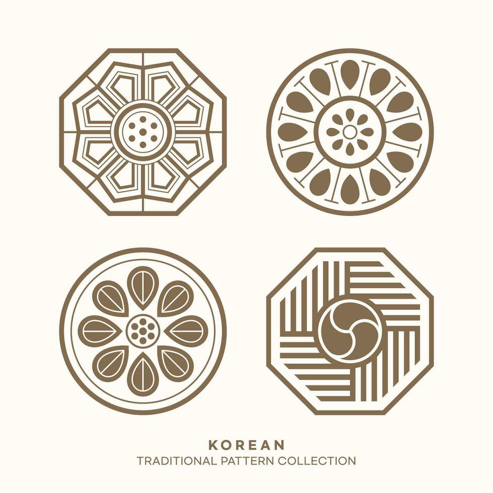 Vector korean traditional pattern design elements