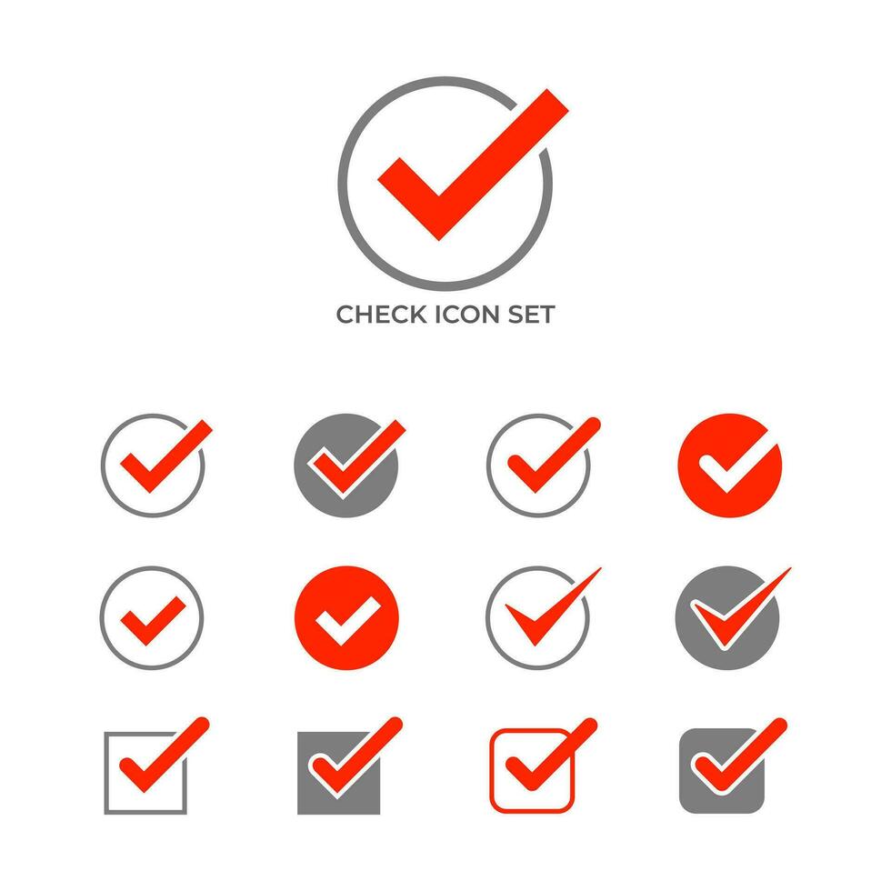 Set of check marks icons in vector format