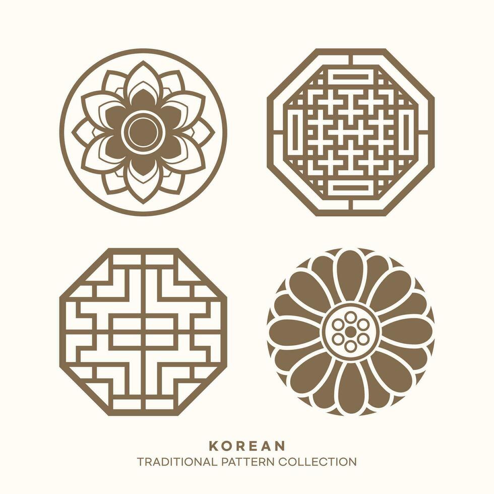 Vector korean traditional pattern design elements