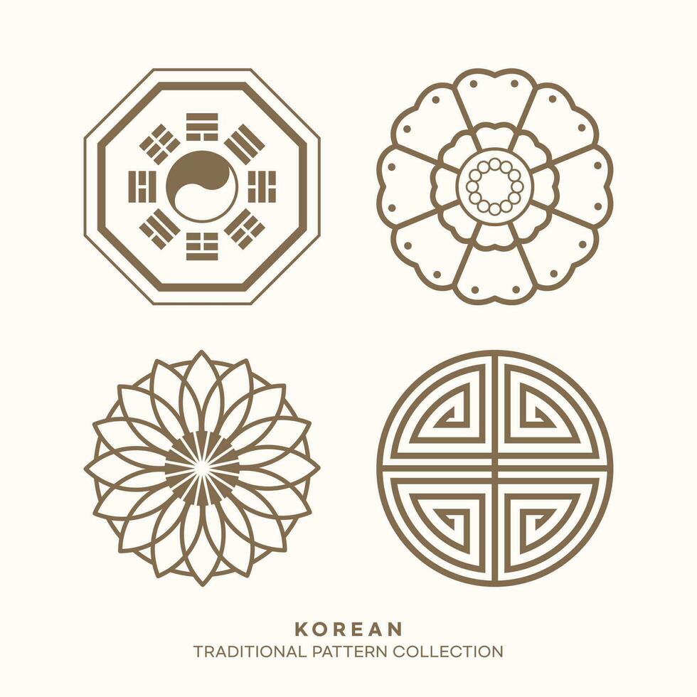 Vector korean traditional pattern design elements