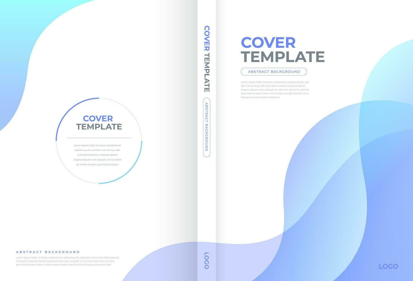 wave background book cover template vector